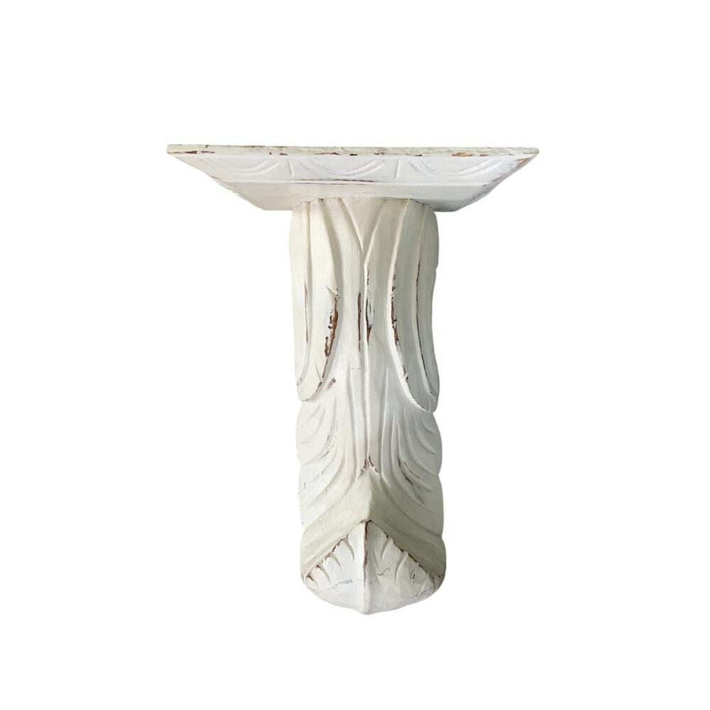 Large Hand Carved White Wood Rustic Corbel  Wall Shelf Approximately 15" High